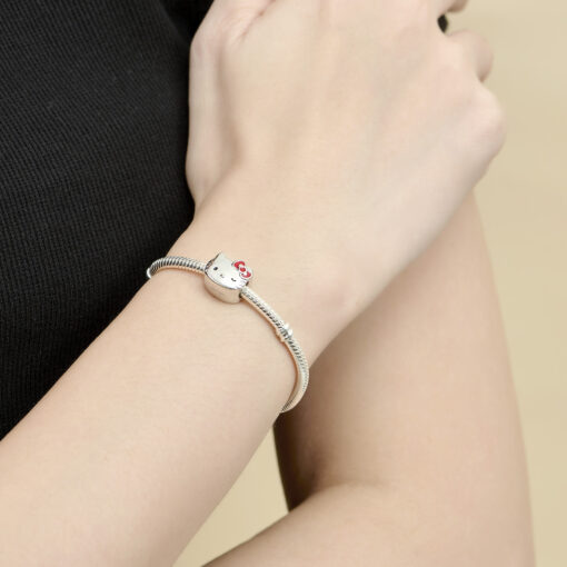 Hạt Charm Bạc Cao Cấp Bé Mèo Hello Kitty Nháy Mắt - Ảnh 2
