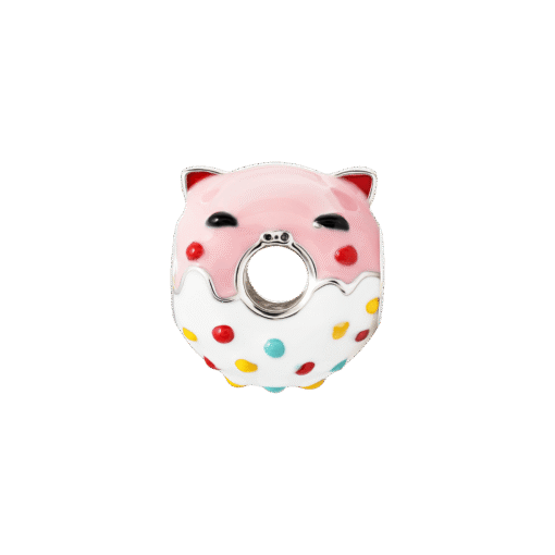 Hạt Charm Bạc Cao Cấp Mèo Donut Ngộ Nghĩnh & Dễ Thương