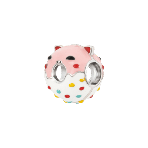 Hạt Charm Bạc Cao Cấp Mèo Donut Ngộ Nghĩnh & Dễ Thương - Ảnh 3