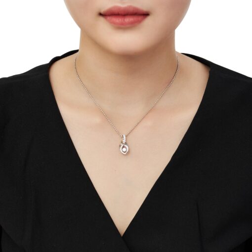 Mặt Dây Chuyền Bạc Cao Cấp Họa Tiết Xoắn Đính Đá Tinh Xảo - Ảnh 2