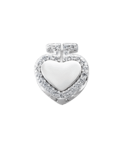 Hạt Charm Bạc Cao Cấp Tim Viền Đá Yêu Thương