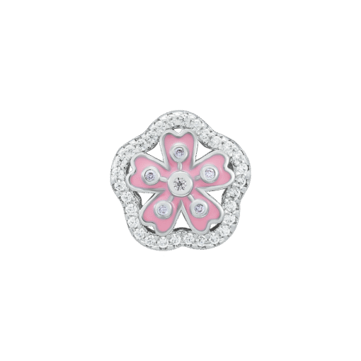 Hạt Charm Bạc Cao Cấp Hoa Anh Đào Đính Đá Dịu Dàng