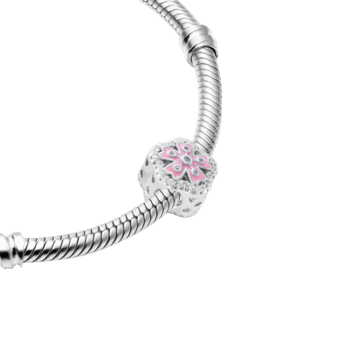 Hạt Charm Bạc Cao Cấp Hoa Anh Đào Đính Đá Dịu Dàng - Ảnh 4