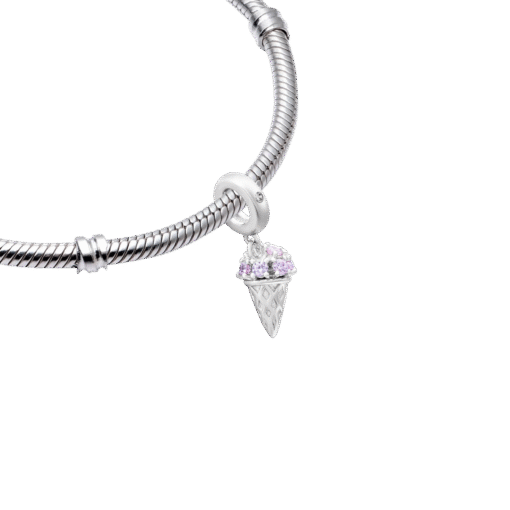 Hạt Charm Bạc Cao Cấp Hình Kem Ốc Quế Ngọt Ngào - Ảnh 4