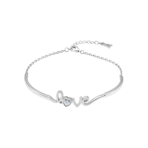 Lắc Tay Bạc Cao Cấp Chữ “Love” Đính Đá Gửi Trọn Yêu Thương
