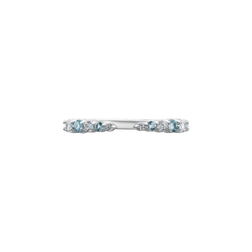 Nhẫn Bạc Cao Cấp Đính Đá Xanh Biển & Trắng Uốn Sóng - Ảnh 3
