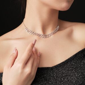 Dây chuyền chocker bạc tôn dáng cổ của nàng